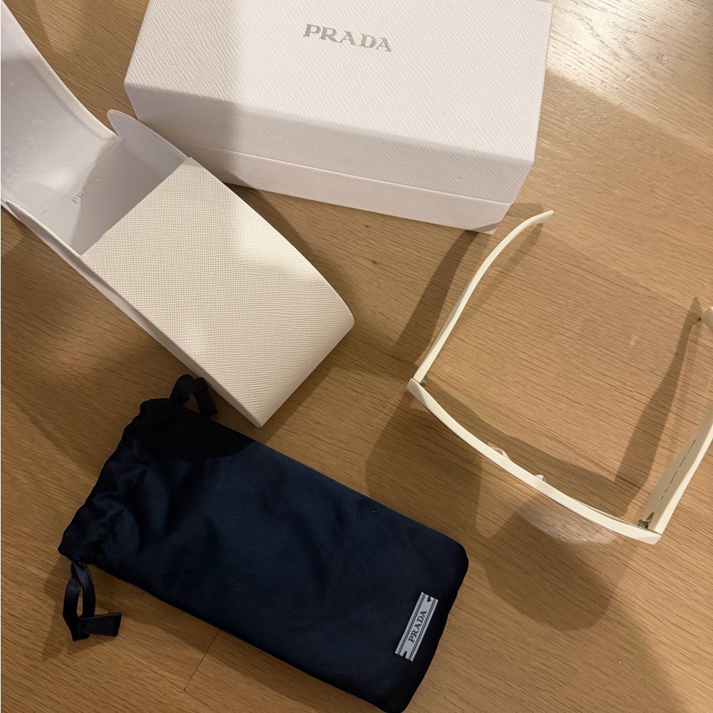 Prada Cream Rectangular Sunglasses - image 7